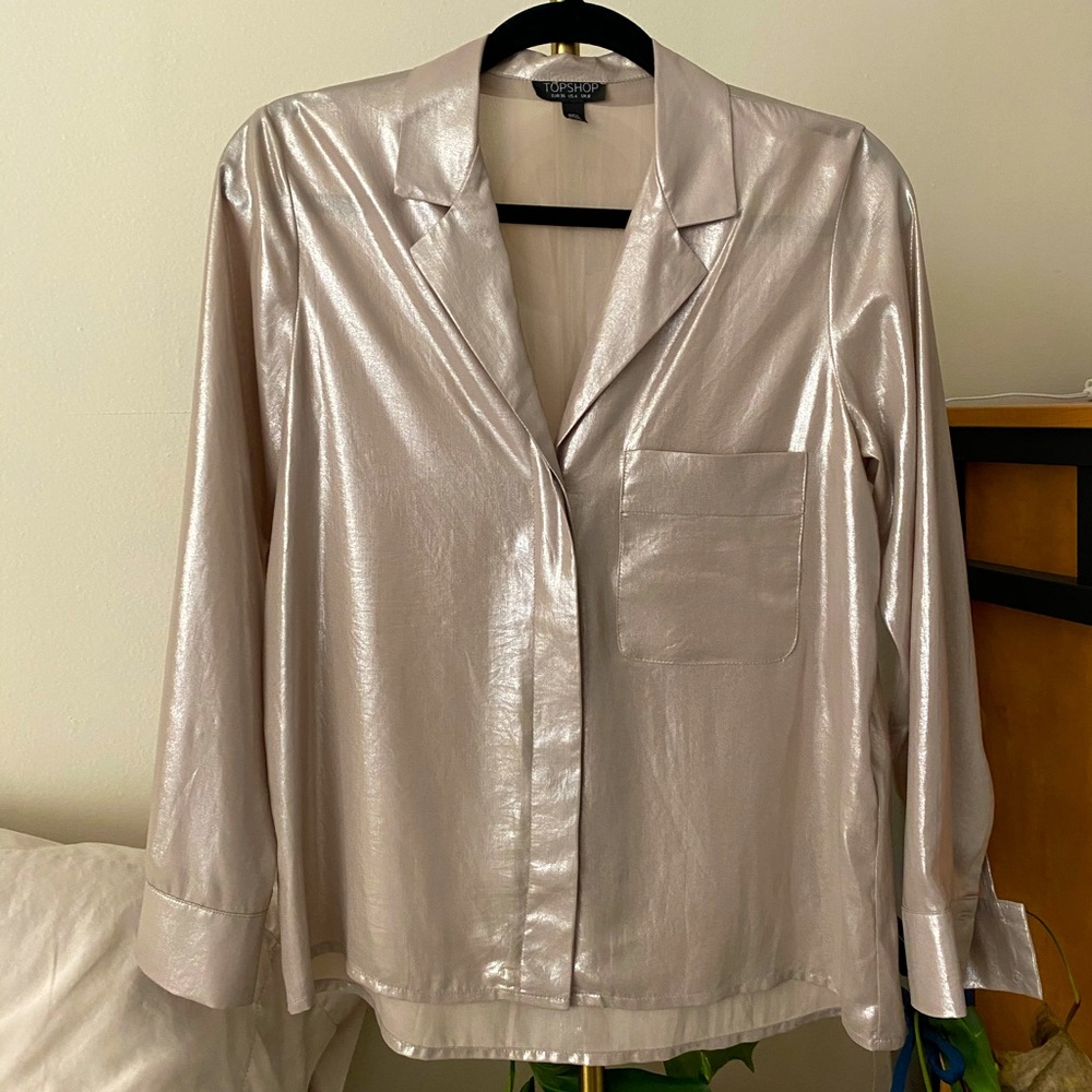 Topshop shimmery top